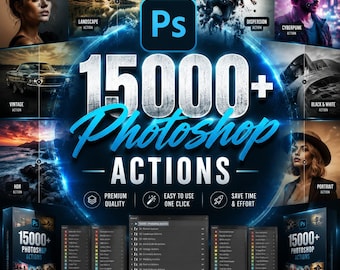 15000+ Photoshop Actions Bundle | Professional Photo Effects (Digital Download)