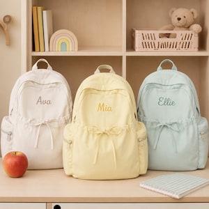 Gepersonaliseerde kinderrugzak met geborduurde naam, lichtgewicht nylon schooltas voor peuterspeelzaal, kleuterschool, kinderdagverblijf en gezinsuitstapjes