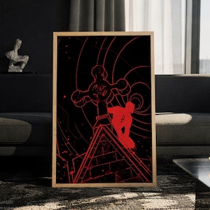 Daredevil poster - Marvel muurdecoratie, Hell's Kitchen superheldenprint, stripboekdecoratie