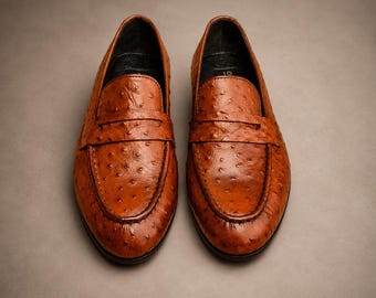 Men's Leather Loafers | Brown Penny Slip-On Dress Shoes | Handmade Formal Footwear