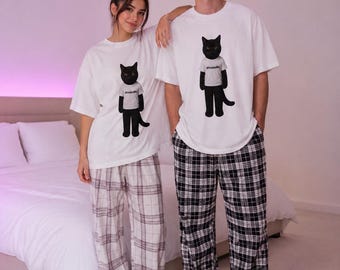 Svart kattkaraktär #freeballin #annorlunda T-shirt | Söt kattillustration T-shirt