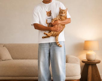 Orange katt plyschfigur #freeballin T-shirt | Söt stående kattillustration