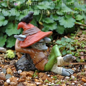 Miniature Swamp Troll &#39;Ray&#39; - Troll Figurine - Miniature Garden Supply - Fairy Garden Accessory - Miniature Troll Character