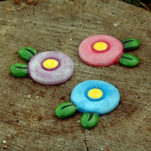 Miniature Merriment Flower Stepping Stones -  Mary Engelbreit - Merriment Fairy Garden Accessories - Fairy Gardening - Miniatures - Whimsy