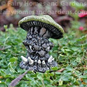 Miniature Mushroom Monster aka &quot;Sydney Viciously&quot; - Halloween Themed Miniature - Fairy Garden Supply