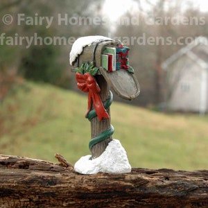 Miniature Christmas Mailbox - Christmas Themed Miniatures - Fairy Garden Supply