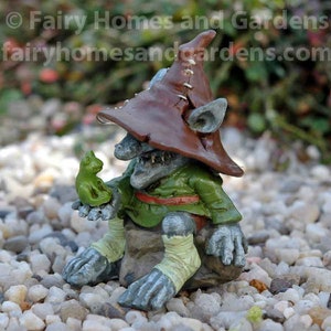Miniature Troll &#39;Merle&#39;  - Troll Figurine - Swamp Land Troll Character - Miniature Garden Supplies - Fairy Garden Accessories