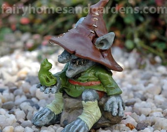 Miniature Troll 'Merle'  - Troll Figurine - Swamp Land Troll Character - Miniature Garden Supplies - Fairy Garden Accessories