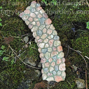 Woodland Knoll gebogen stenen pad | Sprookjestuinvoorraad | Miniatuur loopbrug | Sprookjestuin landschapsarchitectuur | Fairy Garden Hardscaping