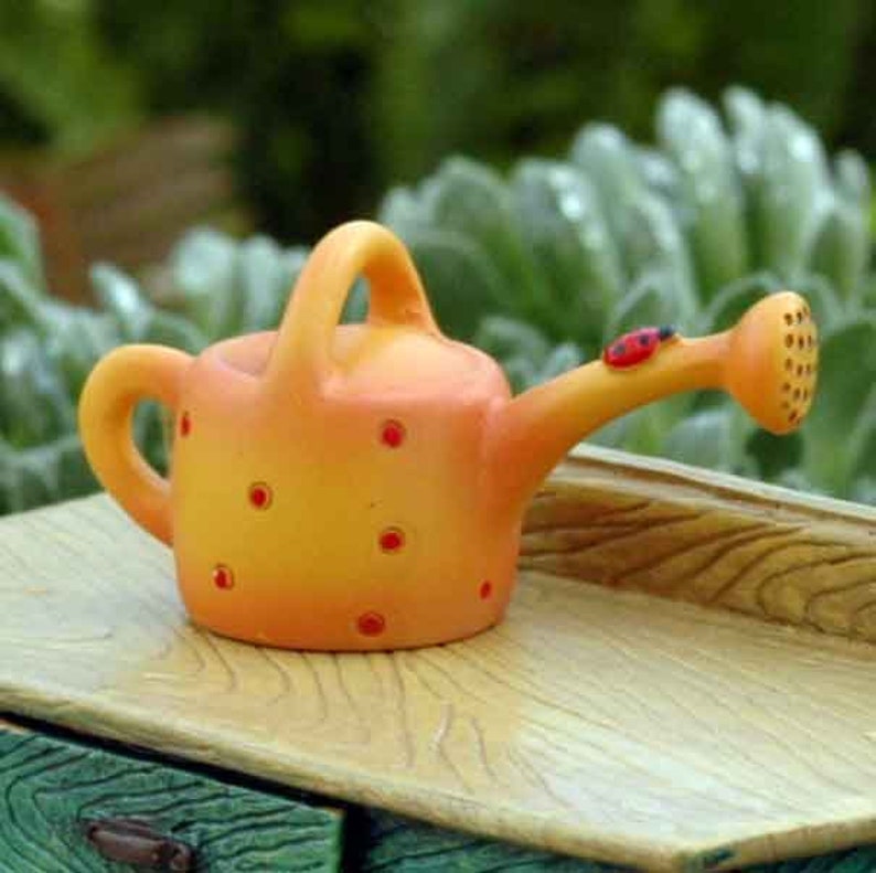 Miniature Ladybug Watering Can Merriment Fairy Garden Etsy