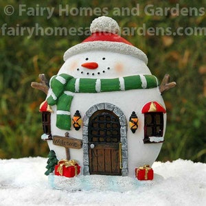 LED Sneeuwpop Fairy House - Fairy Cottage met kerstthema - Kerstdecoratie