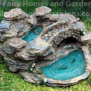 Woodland Knoll Waterfall Bridge - Fairy Garden Supply - Fairy Garden Water Feature - Waterless Water Feature