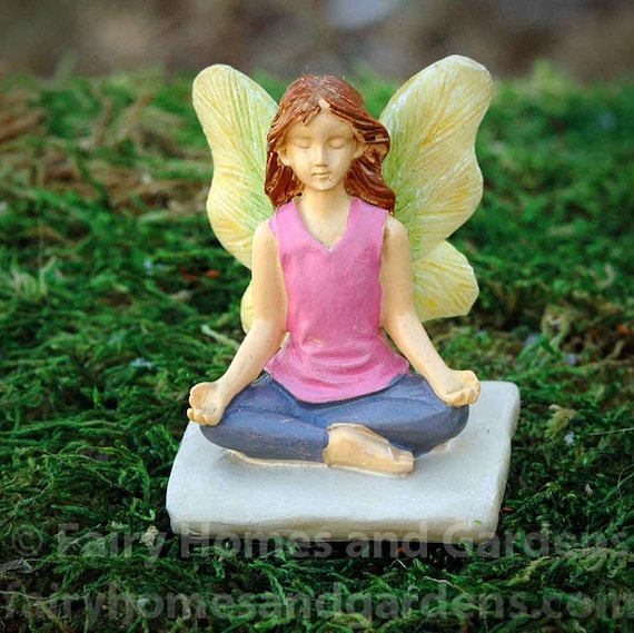 Woodland Knoll Yoga Fairy Meditating Miniature Fairy Figurine