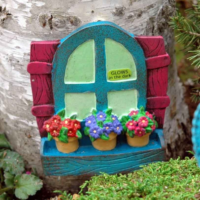 Miniature Glow-In-The-Dark Window Miniature Garden Fairy Garden Whimsy Fairy Gardening Gypsy Fairy Garden Accessories Miniatures