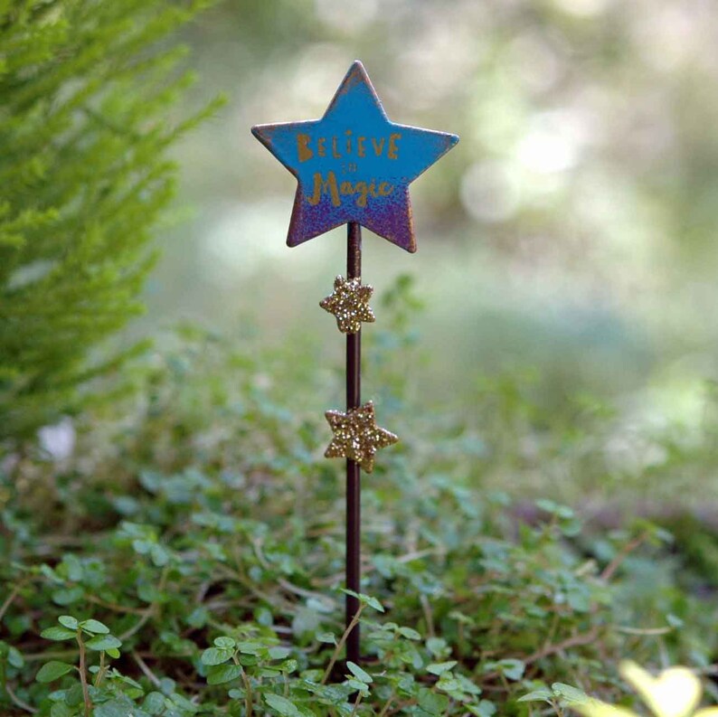 Gypsy Fairy Garden Miniature /'Believe in Magic/' Sign Miniature Garden Signs Fairy Gardening Fairy Garden Accessories