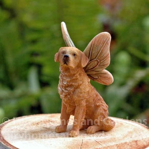 Miniature Golden Retriever Fairy Dog - Fairy Pets - Dog Figurine - Woodland Knoll Fairy Dog - Fairy Garden Supply