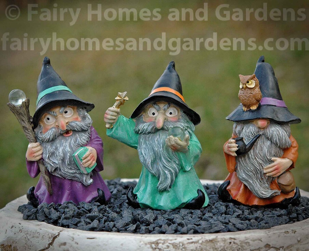Miniature Wizard Figurines Set of Three Wizard Characters Etsy