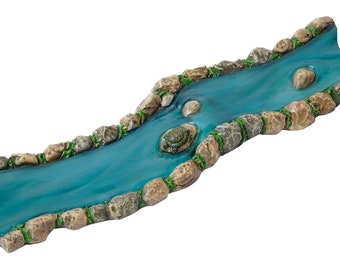 Curvy Fairy Garden Stream Section - Miniature River - Fairy Garden Supply - Woodland Knoll Fairy Garden Accessory -Fairy Landscaping