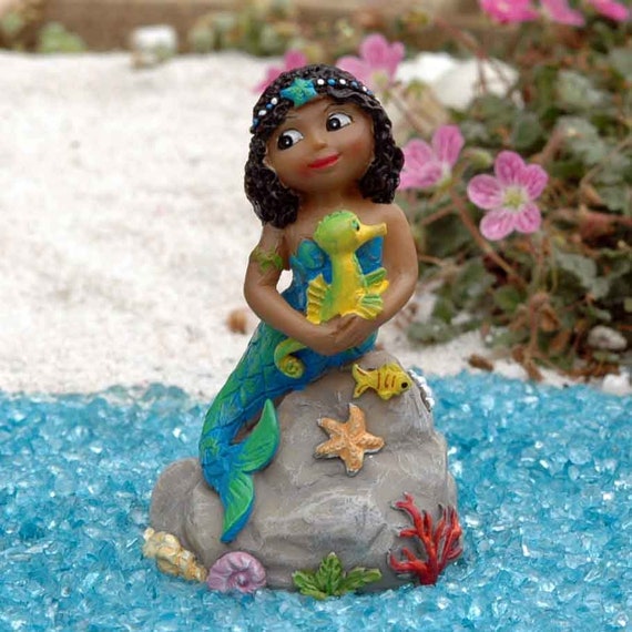 Merriment Beach Themed Fairy Garden Accessories Mermaid Mary Engelbreit Coastal Miniature Garden Accessory Miniature Mermaid Agnes