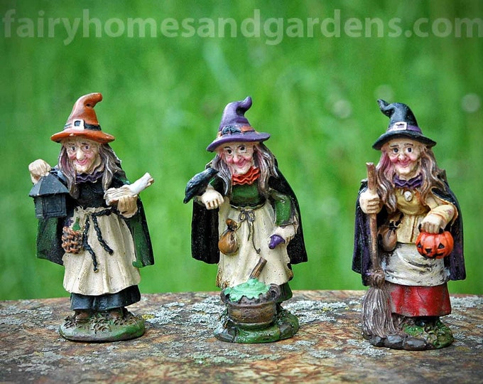 Mini Witchy Women Miniature Witch Figurines Miniature Etsy