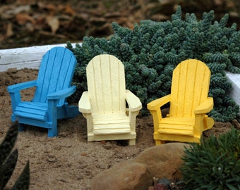 Miniature Adirondack Chair - Fairy Garden Beach Chair - Beach Themed Miniature