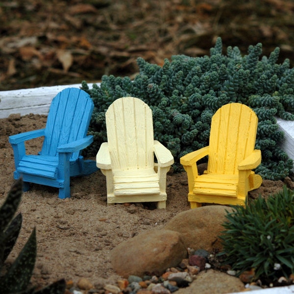 Miniatuur Adirondack-stoel - Fairy Garden-strandstoel - Miniatuur strandthema
