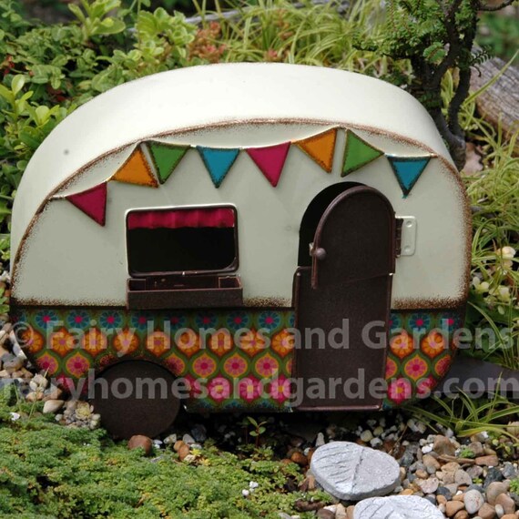 Gypsy Fairy Garden Camper Miniature Fairy Camper Fairy Etsy