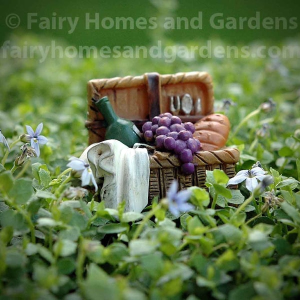 Miniature Fairy Garden Picnic Basket - Fairy Garden Supply - Fairy Garden Accessories