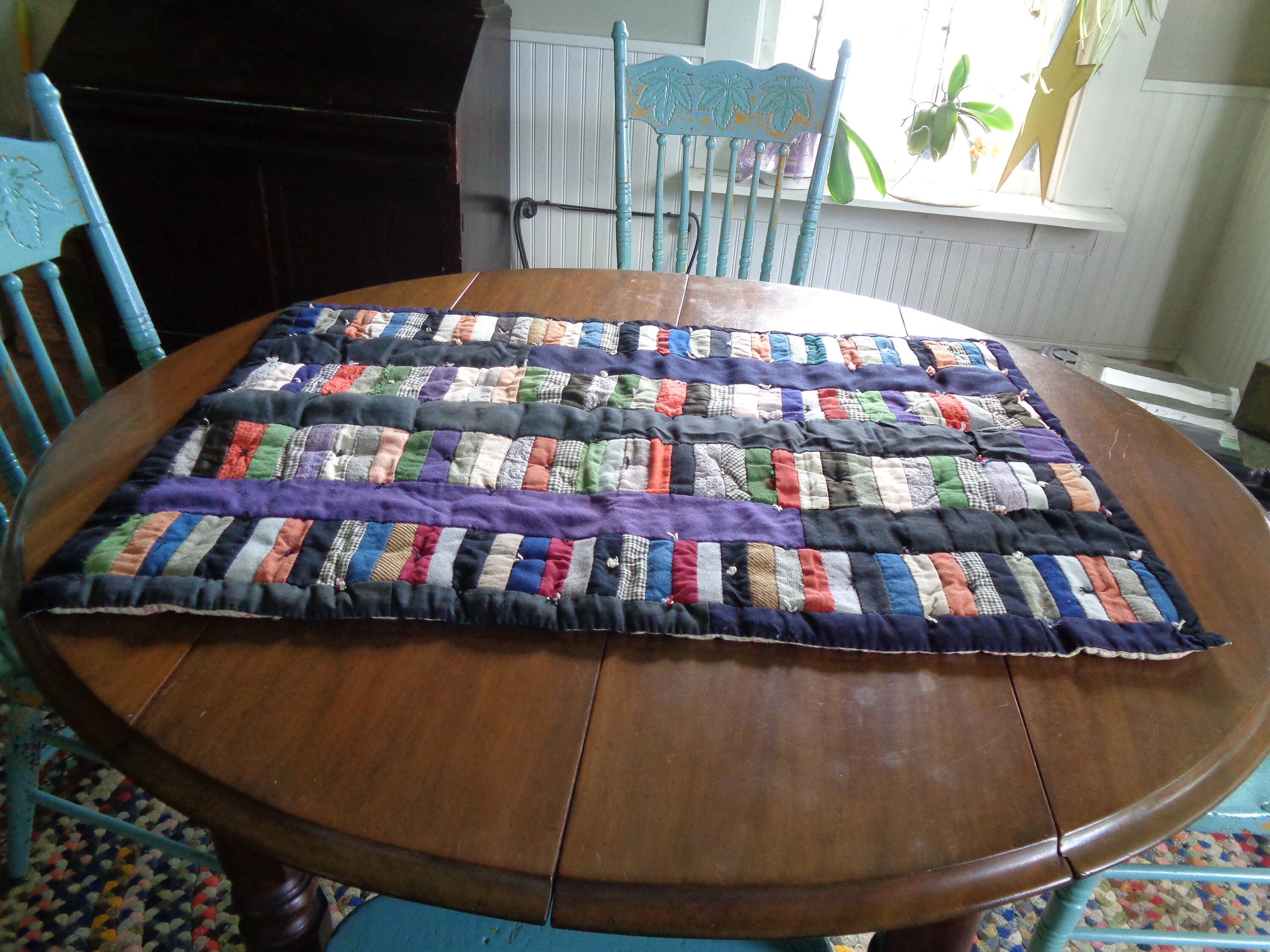 Primitive Small Quilt Antique Handmade Little Quilt Etsy