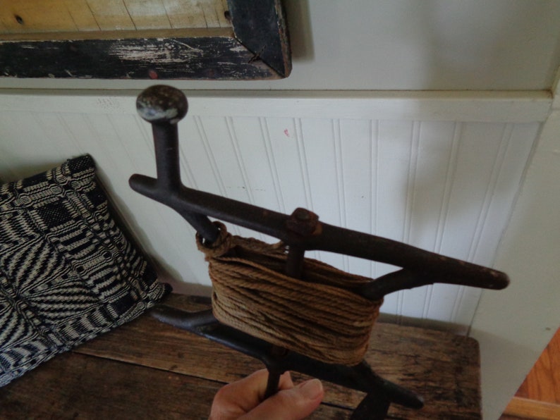 Fishing String Line Winder Antique Cast Iron String Winder Sculpture Art Objects