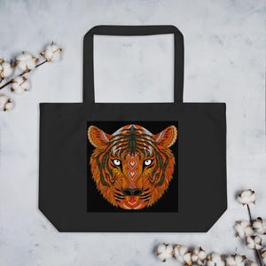 Bolso tote grande orgánico Ember Glow Tiger