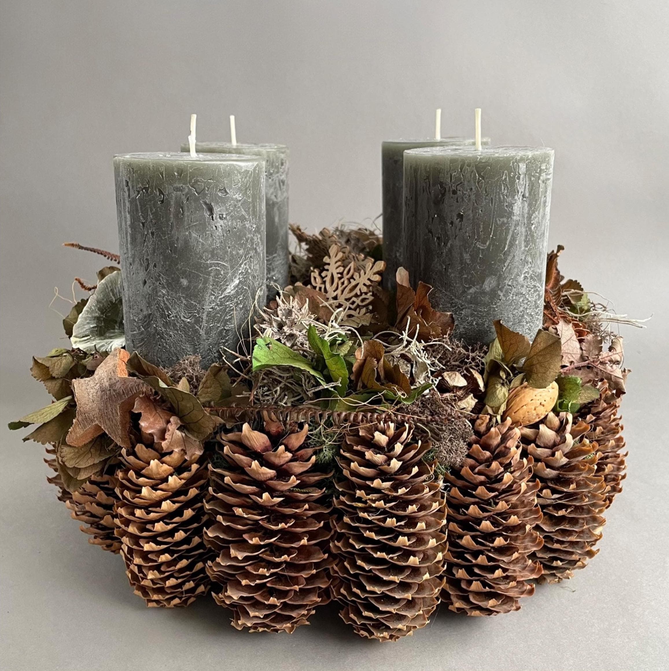 Adventskranz naturmaterialien