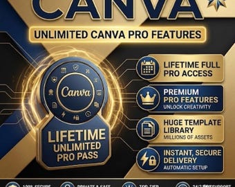 Canva Pro Lifetime Access | Premium Canva Account | Instant Digital Delivery | Personal Use | Fast Activation | Lifetime Membership