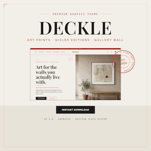 DECKLE Shopify-Theme | Vorlage für Kunstdruck- und Postergalerien | Fine Art Editions Store OS 2.0 | Giclée-Drucke, signiert, nummeriert, bearbeitbar