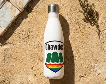 Gozo Pride Crest Għawdex  Bottle, Stainless Steel, LGBTQIA+ Gift, 17oz