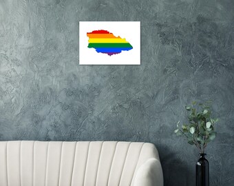 Gozo Pride Map Print, Rainbow Malta Island Wall Art (A4 to A2)