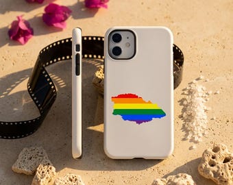 Gozo Pride iPhone Case, Rainbow Map Malta, Tough Phone Case, LGBTQIA+ Gift