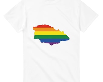 Gozo Pride T-Shirt, Rainbow Flag Malta Map, Unisex LGBTQIA+ Tee, Heavyweight Cotton