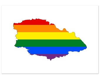 Gozo Pride Map Print, Rainbow Malta Island Wall Art (A4 to A2)