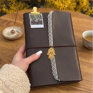 Self Reflection Journal A5, Guided Wellness Notebook, Vegan Leather Ring Binder Planner, Self Discovery Kit with Tests, QR Codes, Photo Pages