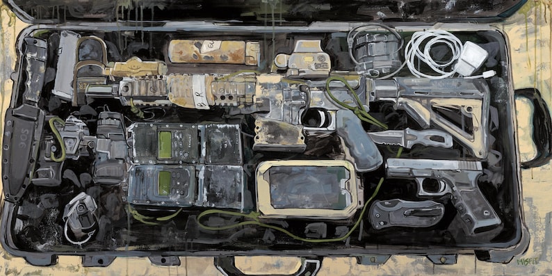 Military Ranger Painting-weapons-fine Art Giclee Print - Etsy