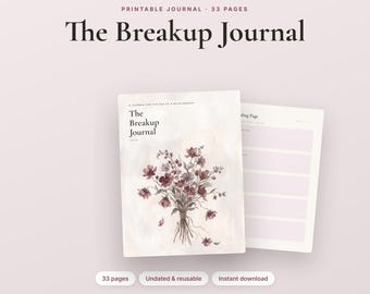 Breakup Recovery Journal – No Contact Tracker, Grief Recovery (Printable Download)
