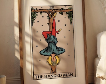 The Hanged Man Tarot Card Print, Rider Waite Major Arcana Wall Art (Digital Download)