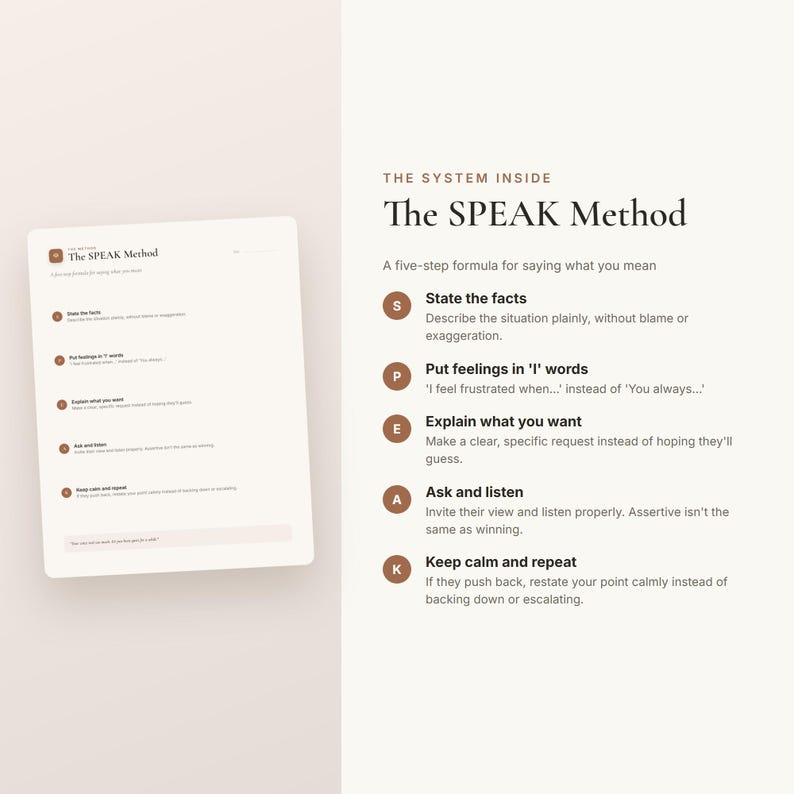 Assertiveness Workbook – Assertive Communication Skills, Speak Up Scripts & Confidence Worksheets (Printable PDF) 画像 3