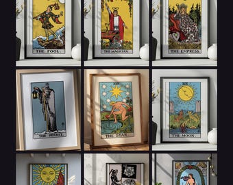 Rider Waite Major Arcana Tarot Cards, Mystical Gallery Wall Bundle (Digital Download)