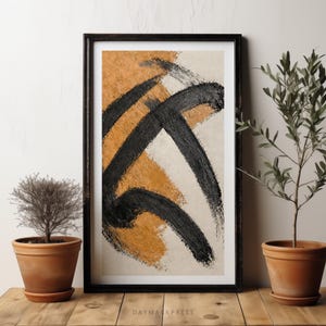 Black Brushstroke Print, Bold Minimalist Abstract Ink Art, Entryway Statement Wall, Printable Wall Art, Instant Download