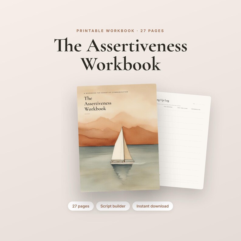 Assertiveness Workbook – Assertive Communication Skills, Speak Up Scripts & Confidence Worksheets (Printable PDF) 画像 1