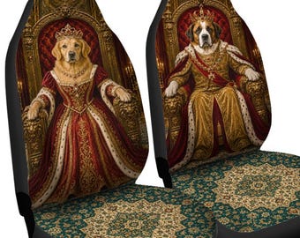 Capa personalizada para banco de carro para cães: Design exclusivo com retrato real do seu pet