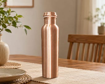 Pure Copper Matt Finish Water Bottle,  Ayurvedic Health Benefits , Office,Gym & Travel Use,Leak Proof