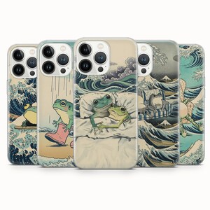 Cute Frog Phone Case Japanese Cover for iPhone 17 Pro Max 16e 15 14 13 Samsung S26 Ultra S25 FE A57 A56 Pixel 10 9A